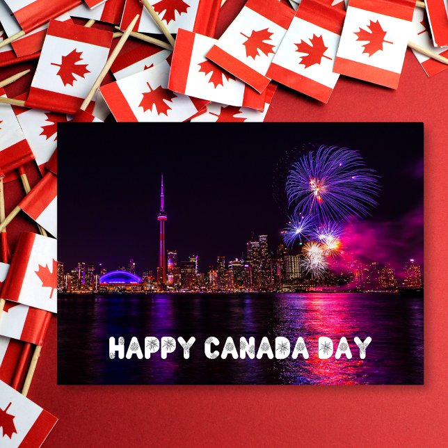 Fireworks Toronto Skyline Happy Canada Day Karte (Von Creator hochgeladen)
