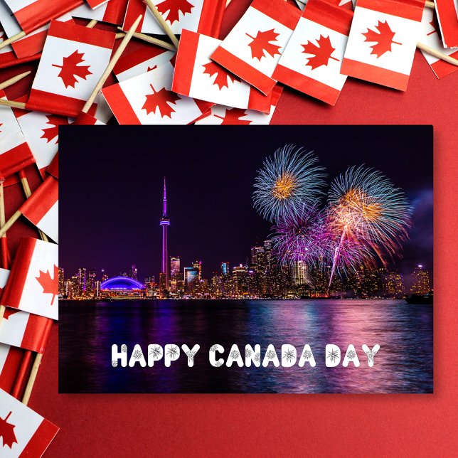 Fireworks Toronto Skyline Happy Canada Day Karte (Von Creator hochgeladen)