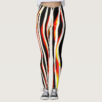 Firey Blitzzebra-gestreifte Leggings