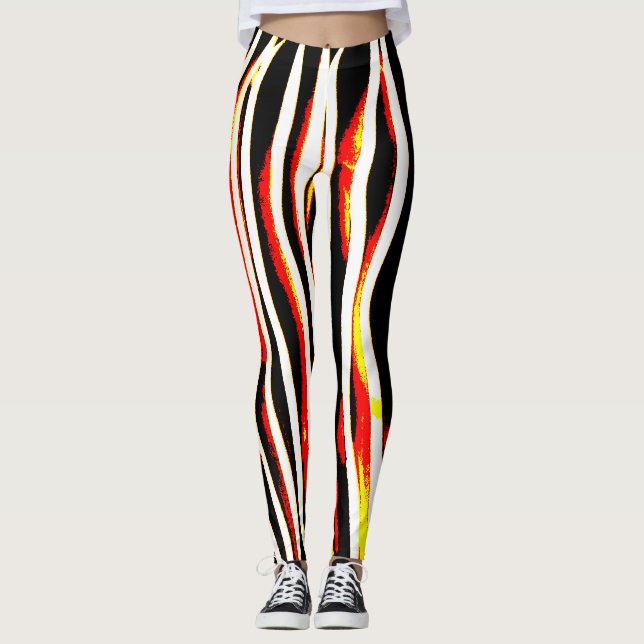 Firey Blitzzebra-gestreifte Leggings (Vorderseite)