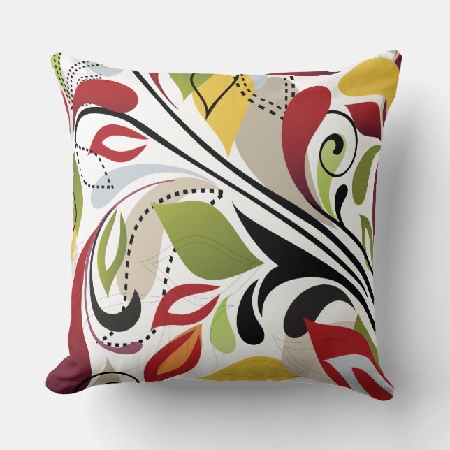 FIREY FLORAL DESIGN Retro Throw Kissen (Vorderseite)