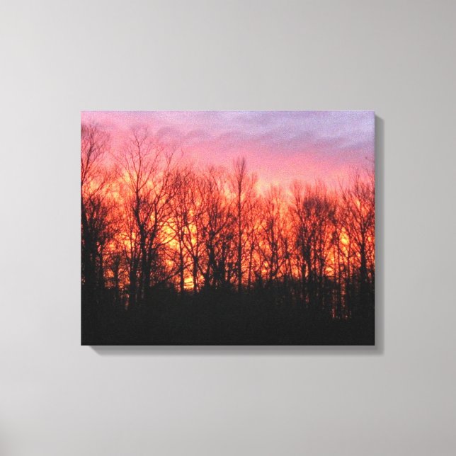 Firey Sunrise Wrapped Canvas Leinwanddruck (Vorderseite)