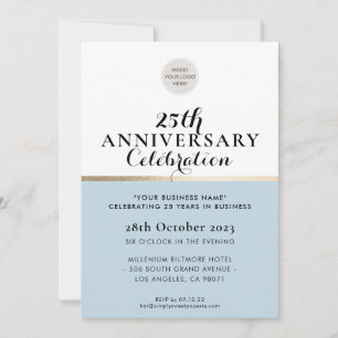 FIRMA ANNIVERSARY elegantes schwarz-blass-gold Einladung