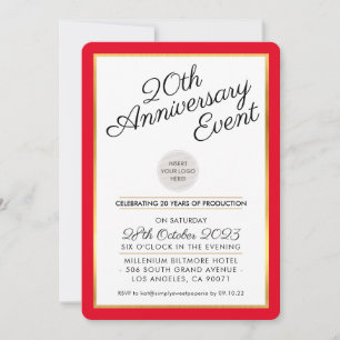 FIRMA ANNIVERSARY PARTY Modernes Business Rotes Go Einladung