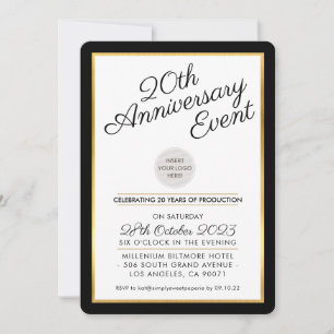FIRMA ANNIVERSARY PARTY Modernes Business Schwarz Einladung