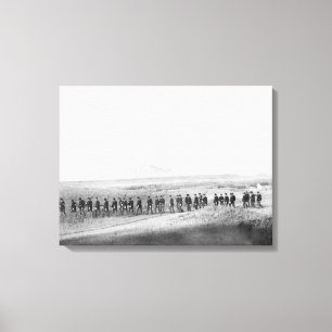 Firma C, 3. US-Infanterie, die in eine Linie geht Leinwanddruck