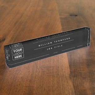 Firma für Firmenlogo Moderne Minimal Black Namensplakette