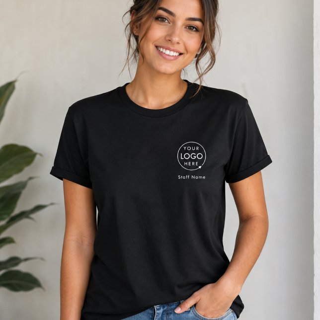 Firma für Firmenlogos Name des Mitarbeiters T-Shirt (Custom logo staff T-shirts with a clean left chest design for branded employee uniforms)
