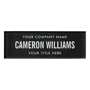 Firma, Name und Titel, schwarze Magnetmarke Namenschild