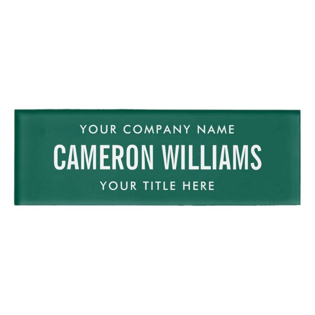 Firma, Name und Titel Wald grün magnetisch Namenschild (Vorderseite)