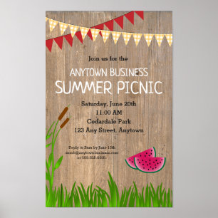Firma Summer Picnic Rustic Einladung Poster
