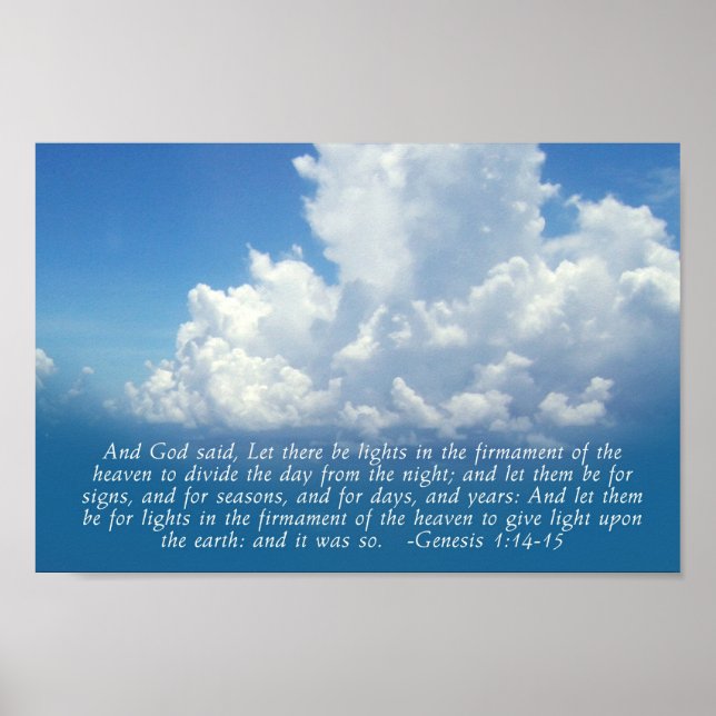 Firmament, Blue Sky Genesis 1:14-15 Print Poster (Vorne)