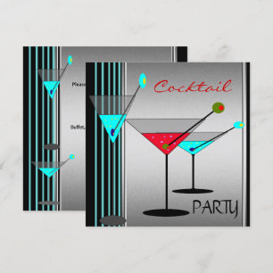 Firmen-Cocktailparty-Getränke Martini Blau Rot Einladung