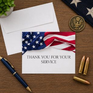 Firmen-DANKE-SAGEN VETERANEN Amerikanische Flagge  Dankeskarte