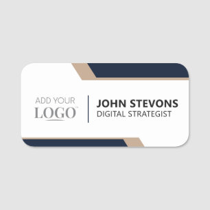 Firmen-Event-Logo mit moderner Navy-Besatzung Namensschild