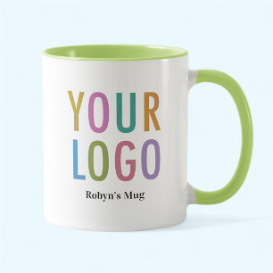 Firmen Kaffeetasse Geschäft Logo & Name Limettengr