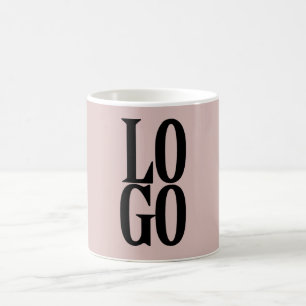 Firmen- oder Geschäftslogo auf Staubrosa Kaffeetasse