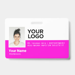 Firmen-Pink Mitarbeiter Modern Foto Ausweis Sicher