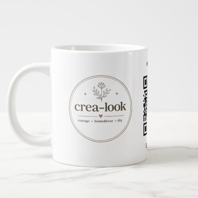 Firmen-QR-Code-Spezialtasse  Jumbo-Tasse (Links)