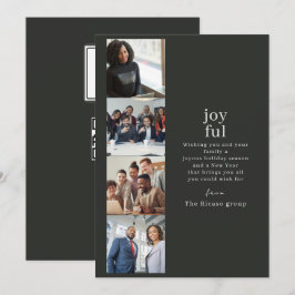 Firmen-Weihnachten Personalisierte 4-Foto-Collage Feiertagskarte