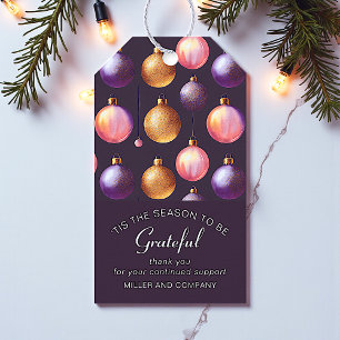 Firmen-Weihnachts-Dankeschön-Gold-Rosa-Christbaumk Geschenkanhänger