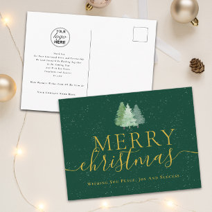 Firmen-Weihnachtsbäume Geschäft Logo Feiertagspostkarte