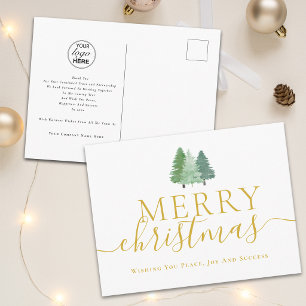 Firmen-Weihnachtsbäume Geschäft Logo Feiertagspostkarte