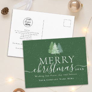 Firmen-Weihnachtsgruß mit Geschäftslogo Feiertagspostkarte