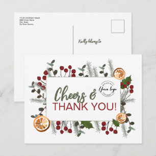 Firmen-Weihnachtsgrüße & Dankeschön individuell  Feiertagspostkarte