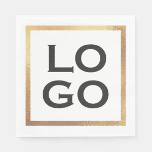 Firmenbenutzerdefiniertes Logo mit Goldrahmen Serviette