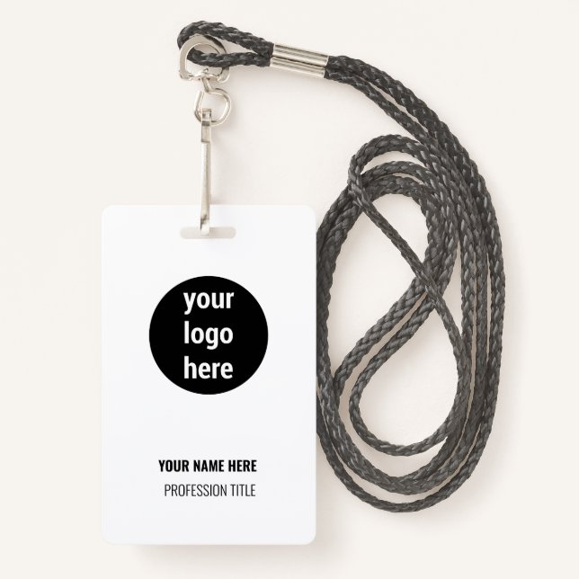 Firmenbüro - Logo für die Mitarbeitererkennung Ausweis (Vorderseite mit Schlüsselband)