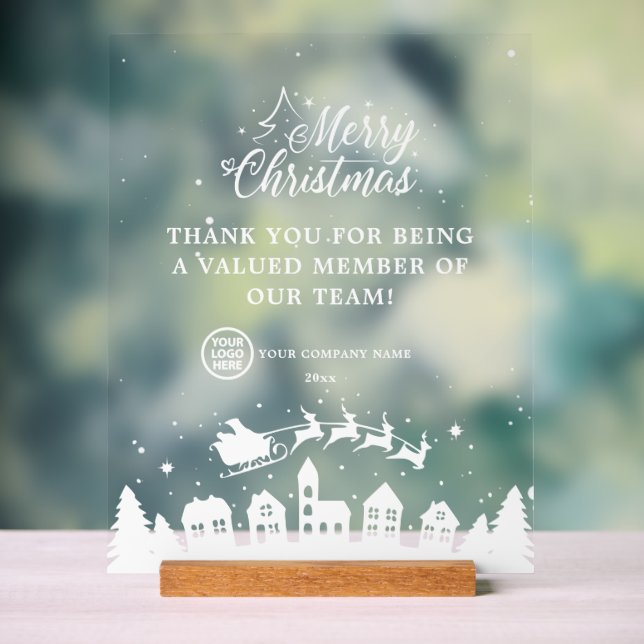 Firmendanken Sie Team Weihnachtsdekoration Acrylschild (Neutral)