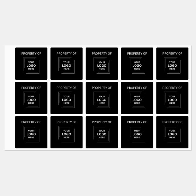 Firmeneigentum des schwarzen Logos | Vermögenswert Etiketten (Blatt)
