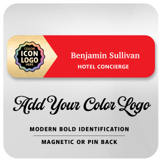 Firmenfarbe Logo Rot Gold Mitarbeiter-ID Namensschild