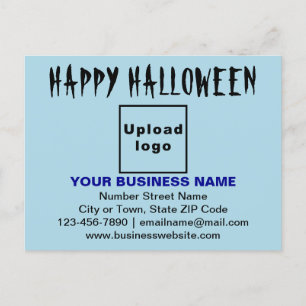 FirmenHalloween-Gruß auf Light Blue Postcard Postkarte