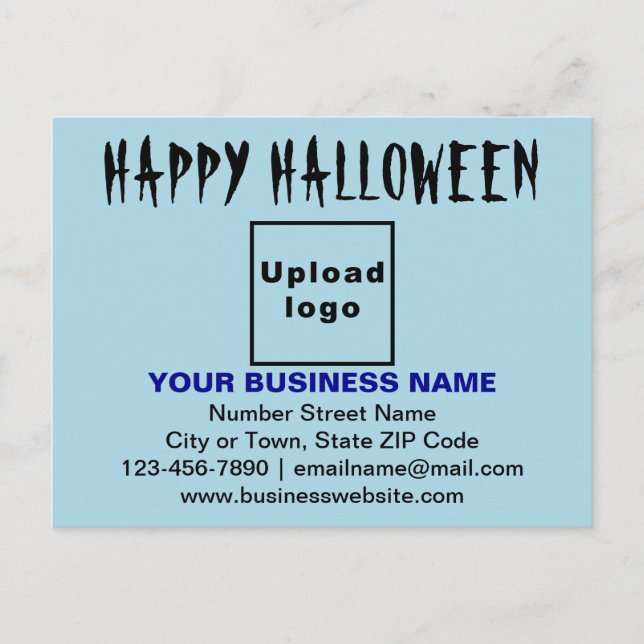 FirmenHalloween-Gruß auf Light Blue Postcard Postkarte (Vorderseite)