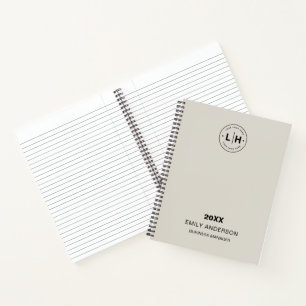 Firmenindividuelles Logo QR Neutral Beige Geschäft Notizbuch