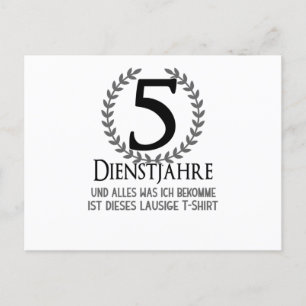 Firmenjubiläum 5-Jahres-Jubiläum Mitarbeiter Postkarte