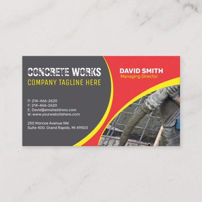 Firmenkarte für Bauunternehmen Visitenkarte (Vorderseite)