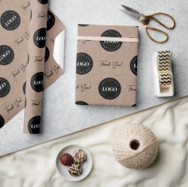 Firmenkundenspezifische Logos Danke Kraft Look Geschenkpapier