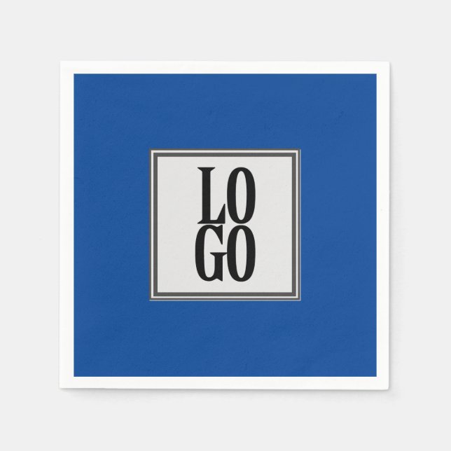 Firmenkundenspezifische Logos für Cobalt Blue Serviette (Vorderseite)