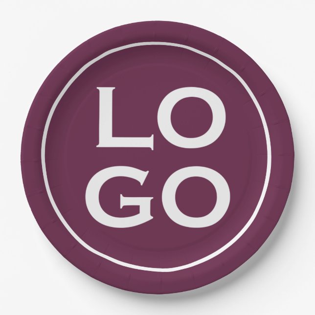 Firmenkundenspezifische Logos oder Firmenlogo auf  Pappteller (Vorderseite)