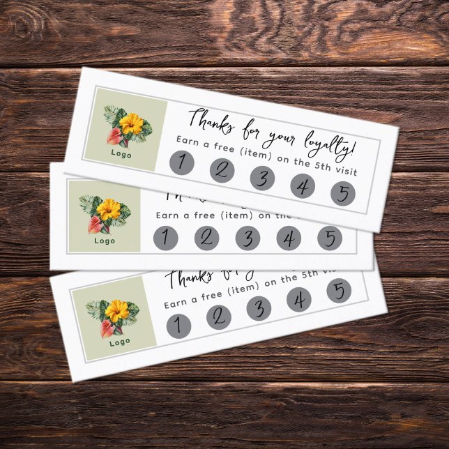 Firmenlogo 5 Besucht Gratis-Produkt-Loyalitätskart Mini Visitenkarte (Von Creator hochgeladen)