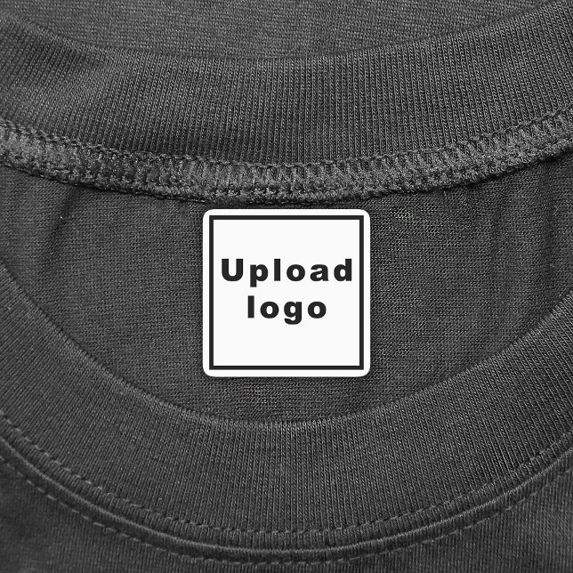 Firmenlogo auf dem Etikett "Eisen auf dem weißen P (White square iron on label with your business logo)