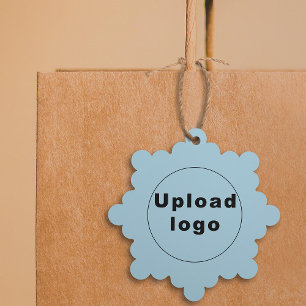 Firmenlogo auf hellblauem Snowflake-Formpapier Ornament Karte