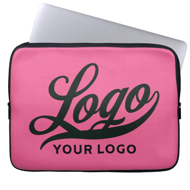 Firmenlogo auf Hot Pink, Firmenmarke Custom Laptopschutzhülle (Vorderseite)