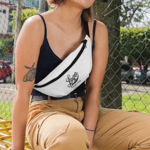 Firmenlogo auf Weiß, Werbeaktion Bauchtasche