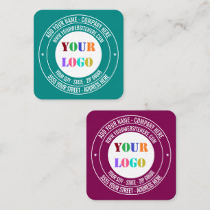 Firmenlogo Benutzerdefinierte Textfarben Visitenka Quadratische Visitenkarte