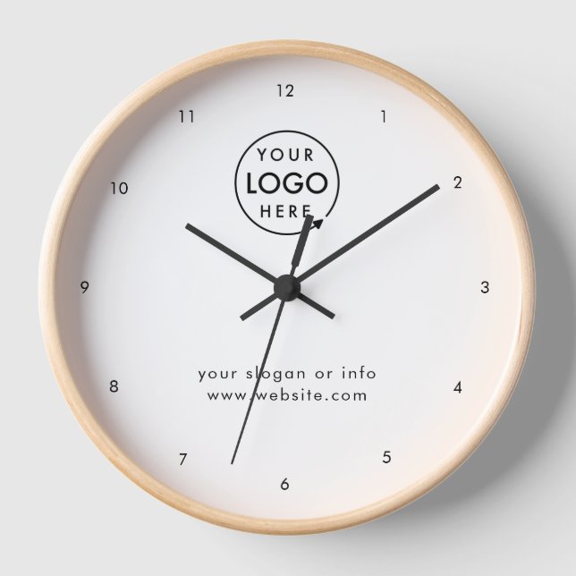 Firmenlogo | Beruflich Modern Minimal White Uhr (Vorderseite)