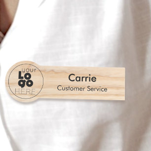 Firmenlogo Bio, helle Wood-Mitarbeitermarke Namensschild